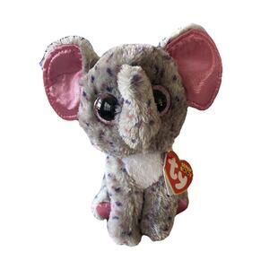 TY Beanie Boos - SPECKS the Speckled Elephant Glitter Eyes 6 Inch Tag Excellent